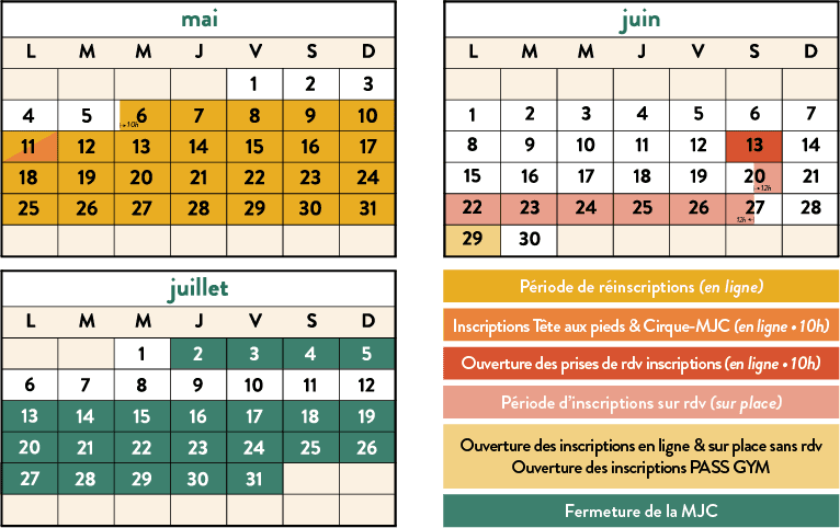 CALENDRIER INSCRIPTIONS REINSCRIPTIONS 2627
